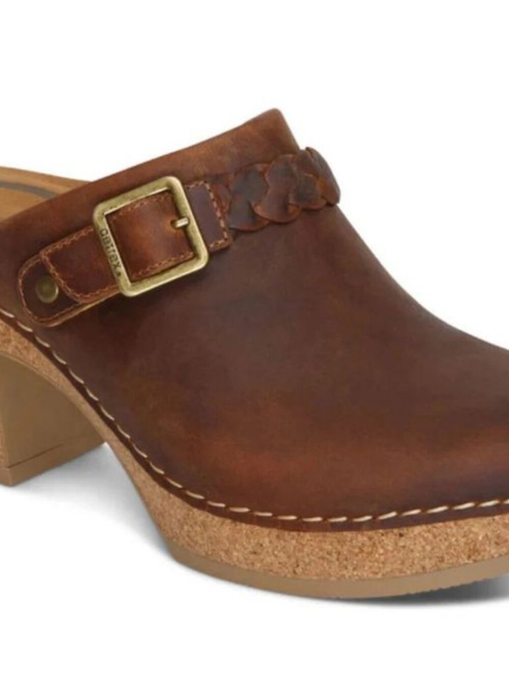 Aetrex  Women's Corey Clog Shoe - Brown Leather  Women Size 9-9.5 M